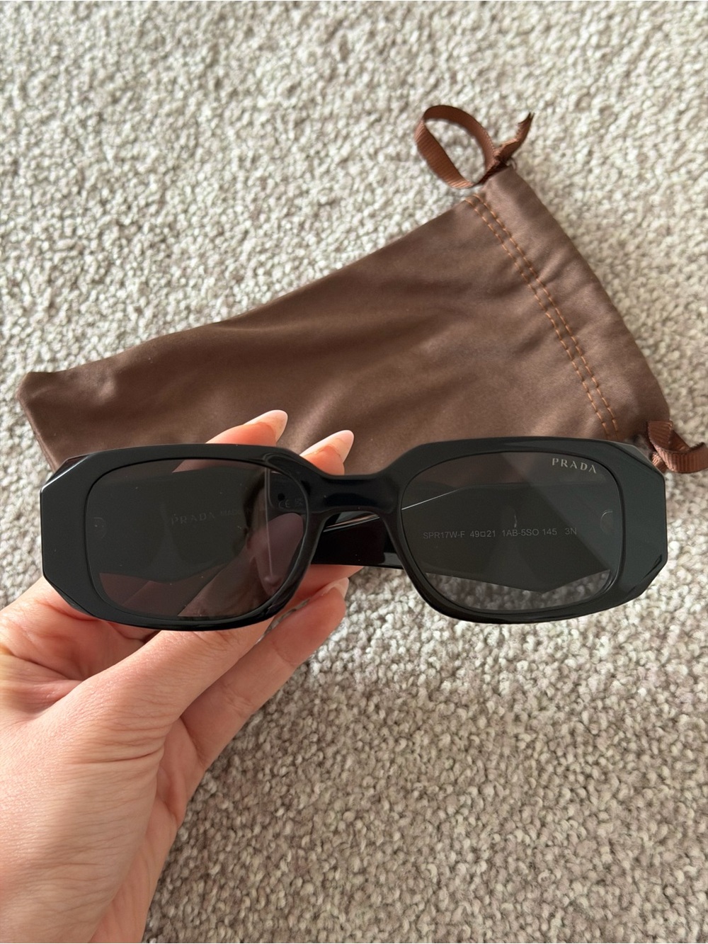 Prada Black Rectangular Sunglasses